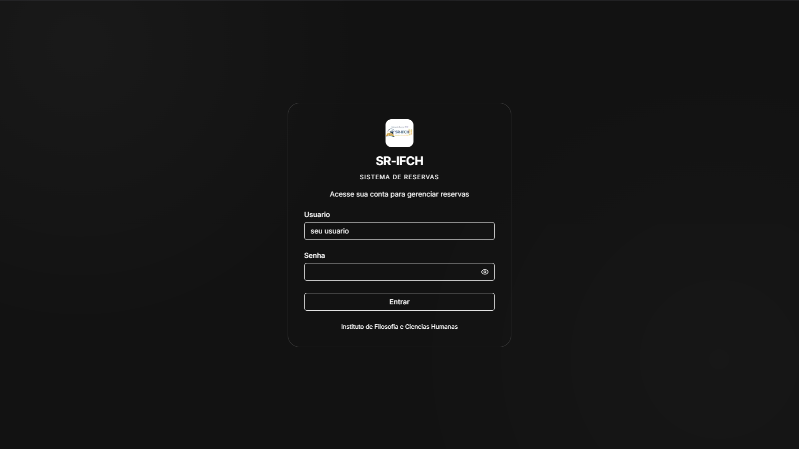 SR-IFCH - Sistema de Reserva de Auditórios