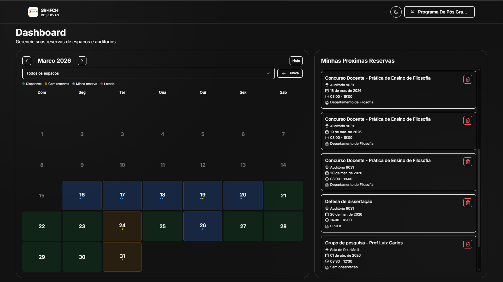 SR-IFCH - Sistema de Reserva de Auditórios - Imagem 4